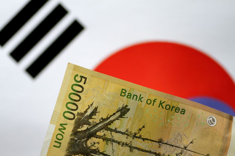 © Reuters. FILE PHOTO: A South Korea won note is seen in this illustration photo May 31, 2017. REUTERS/Thomas White/Illustration/File Photo