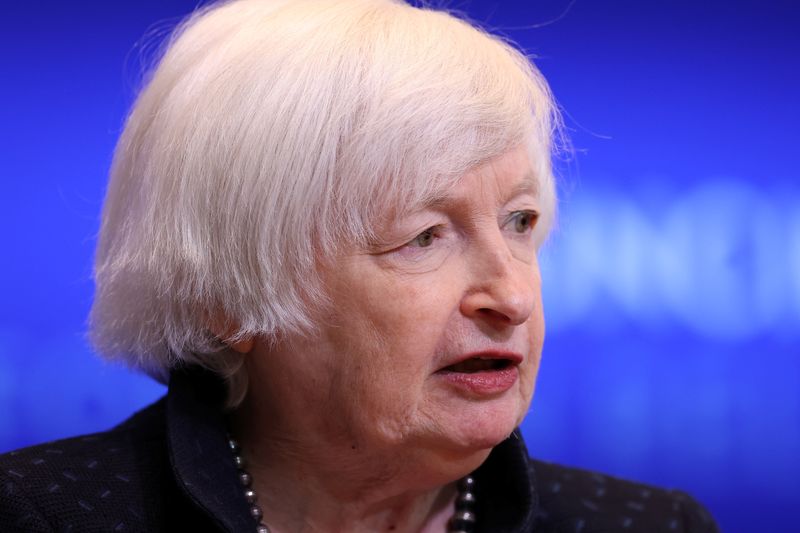 © Reuters. FILE PHOTO: Treasury Secretary Janet Yellen speaks at the Council on Foreign Relations in New York City, U.S., October 17, 2024. REUTERS/Andrew Kelly/File Photo