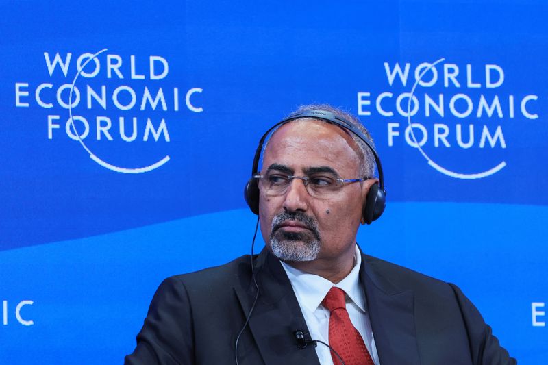 © Reuters. FILE PHOTO: Aidarous Al-Zubaidi, Vice-President of the Presidential Leadership Council of Yemen, attends the 54th annual meeting of the World Economic Forum in Davos, Switzerland, January 17, 2024. REUTERS/Denis Balibouse/File Photo